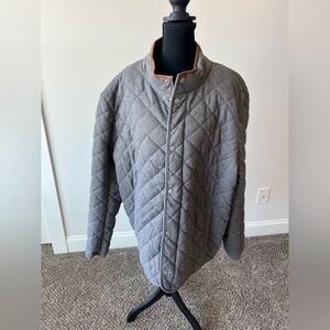 Men's Southern Casanova Grey/Brown Quilted Jacket with dog logo on chest  XL